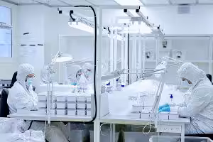 Workers in the clean room